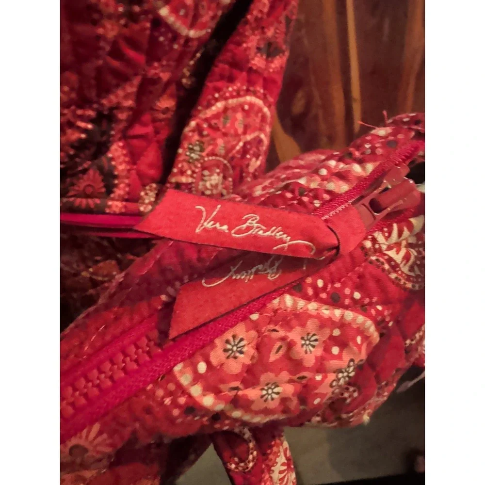 Vera Bradley Quilted Garment Bag‎ Raspberry Fizz Red Paisley Floral Travel Bag